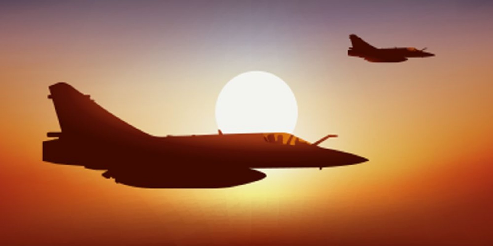 Picture of Avion de chasse - Coucher de soleil