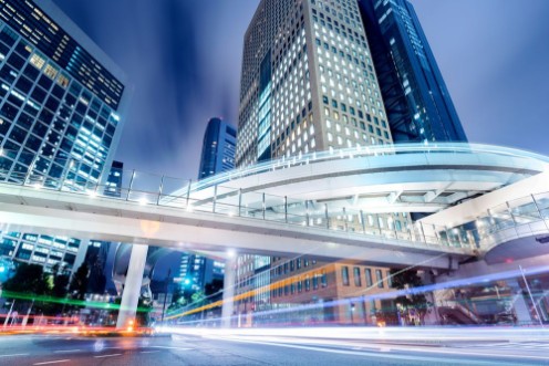 Picture of Cityscape at Night in Shiodome District Tokyo Japan