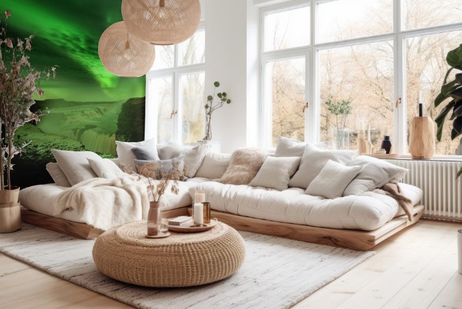 Picture of Polarlichter ber dem Gullfoss  Island 