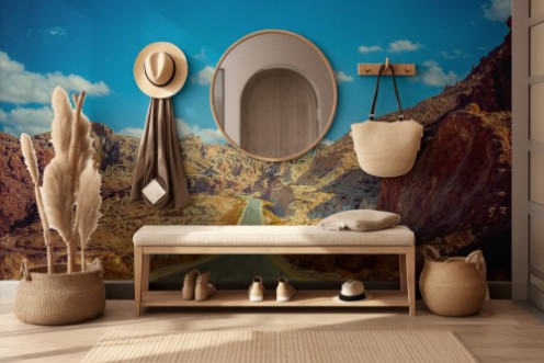 Afbeeldingen van Road in the desert of Wadi Rum Jordan