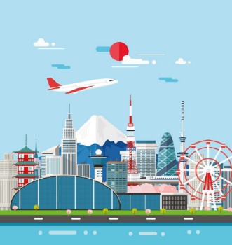 Obrázok z Japan buildings travel place and landmarkVector Illustration