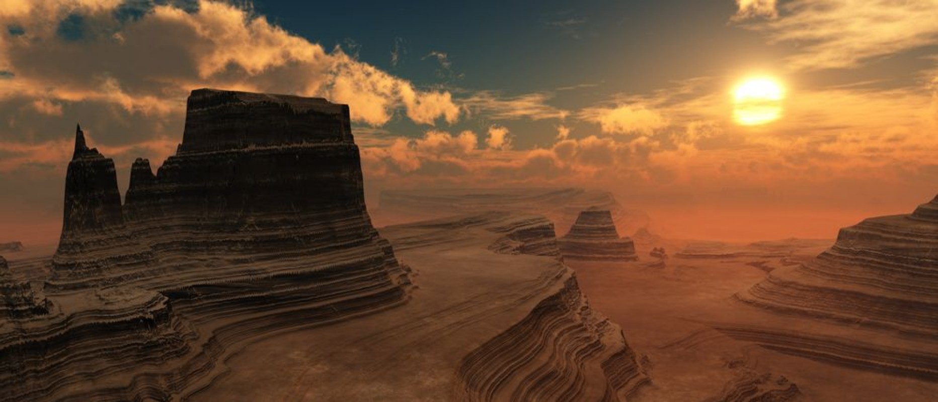 Picture of Sunset over the canyon