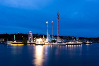 Picture of View of the night park Grona Lunds Tivoli Stockholm Sweden 03082016