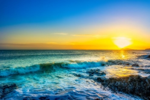 Image de Sunrise on the coast of Ireland Portmarnock Toned image