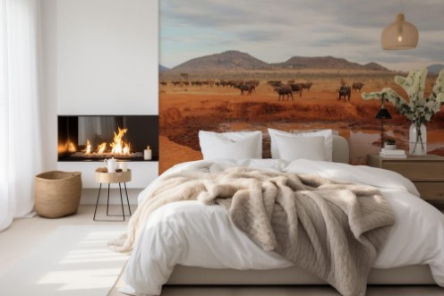 Afbeeldingen van Bufali in Kenya su terra rossa