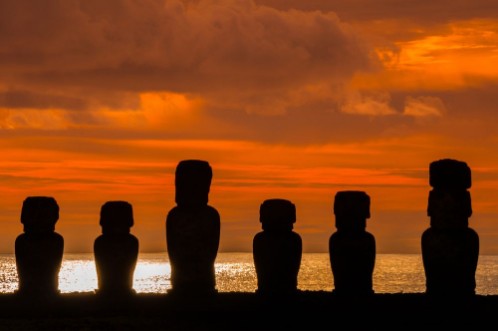 Picture of Sunrise at Ahu Tongariki Easter island Chile