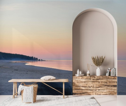 Picture of Ladoga lake at sunset