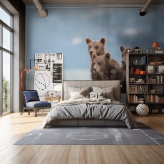 Picture of Little cubs waiting for his mother bear