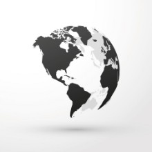 Picture of World globe north central and south america
