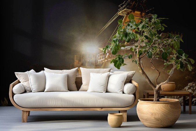 Εικόνα της Mining construction industry Excavator digging granite or ore in quarry