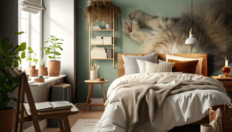 Afbeeldingen van Sweet upside-down Maine Coon cat looks curiously at camera