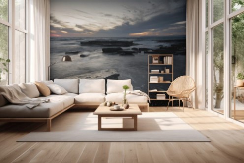 Picture of Sunset  on a rocky coastline