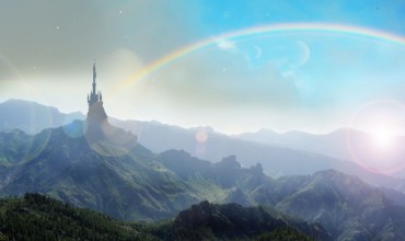 Imagem de Witches castle in oz with rainbow