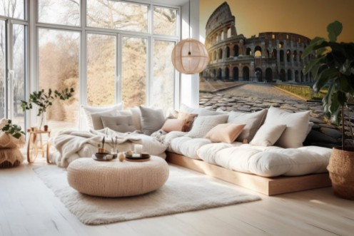 Picture of Colosseum and yellow sky