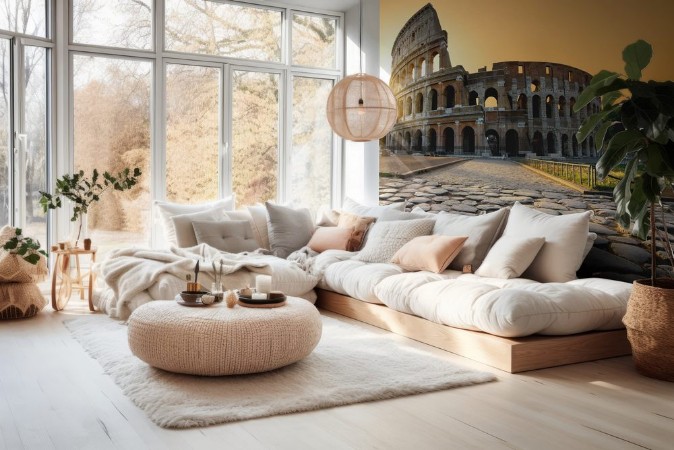 Picture of Colosseum and yellow sky