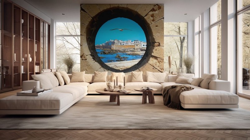 Bild på View of the old city through the fortress wall Essaouira Morocco