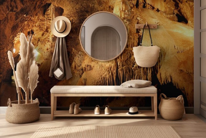 Afbeeldingen van Cave stalagmite in undergorund