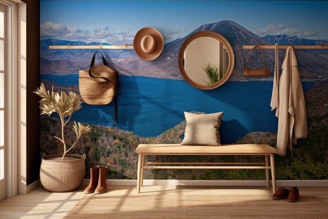 Picture of Lake Chuzenji from Hangetsuyama observation deck in autumn season