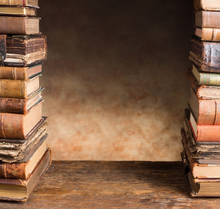 Afbeeldingen van Border with antique books