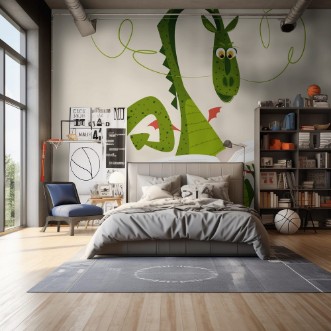 Bild på Dragon sitting and reading a book Diada de Sant Jordi the Saint Georges Day Traditional festival in Catalonia Spain 