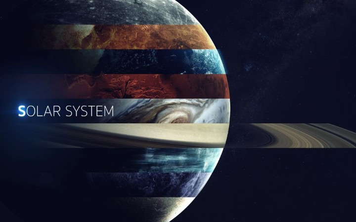 Afbeeldingen van All solar system planets in one Modern minimalistic art Elements of this image furnished by NASA