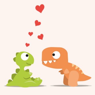 Image de Niedliche Dinos mit Herzchen