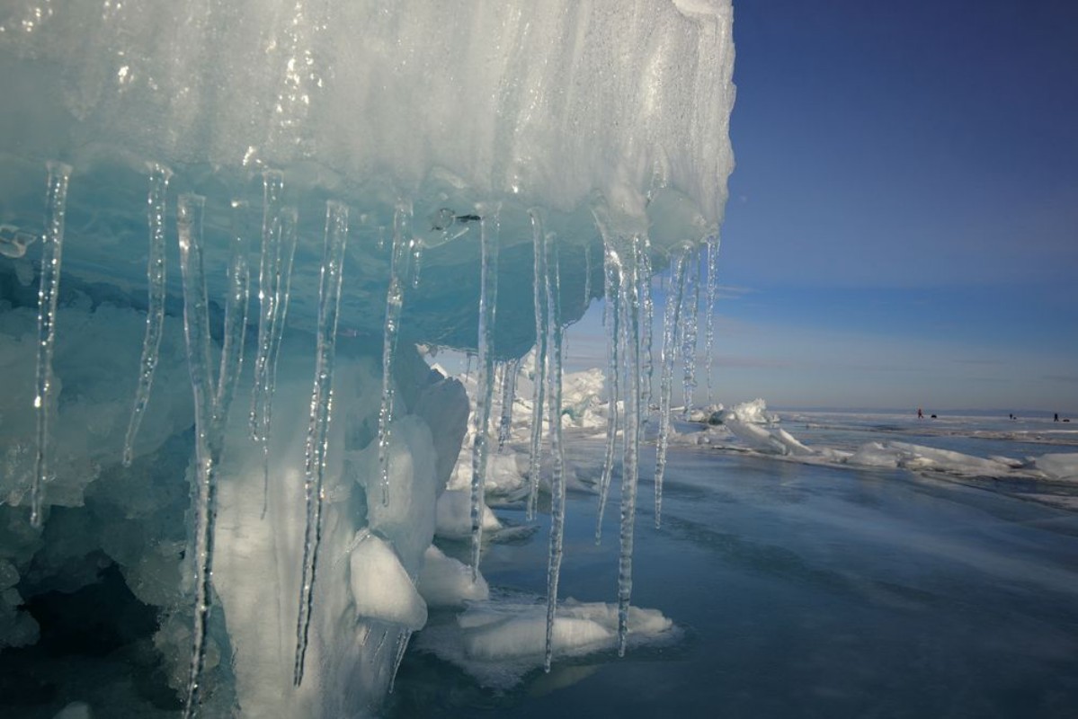 Picture of On lake Baikal in winter Ice block on the ice field in the group of hummocks