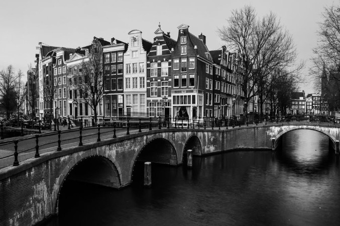 Picture of Amsterdam Netherlands canals and bridges