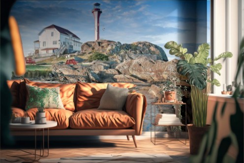 Afbeeldingen van Cape Forchu Lighthouse Yarmouth Nova Scotia