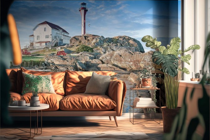 Afbeeldingen van Cape Forchu Lighthouse Yarmouth Nova Scotia