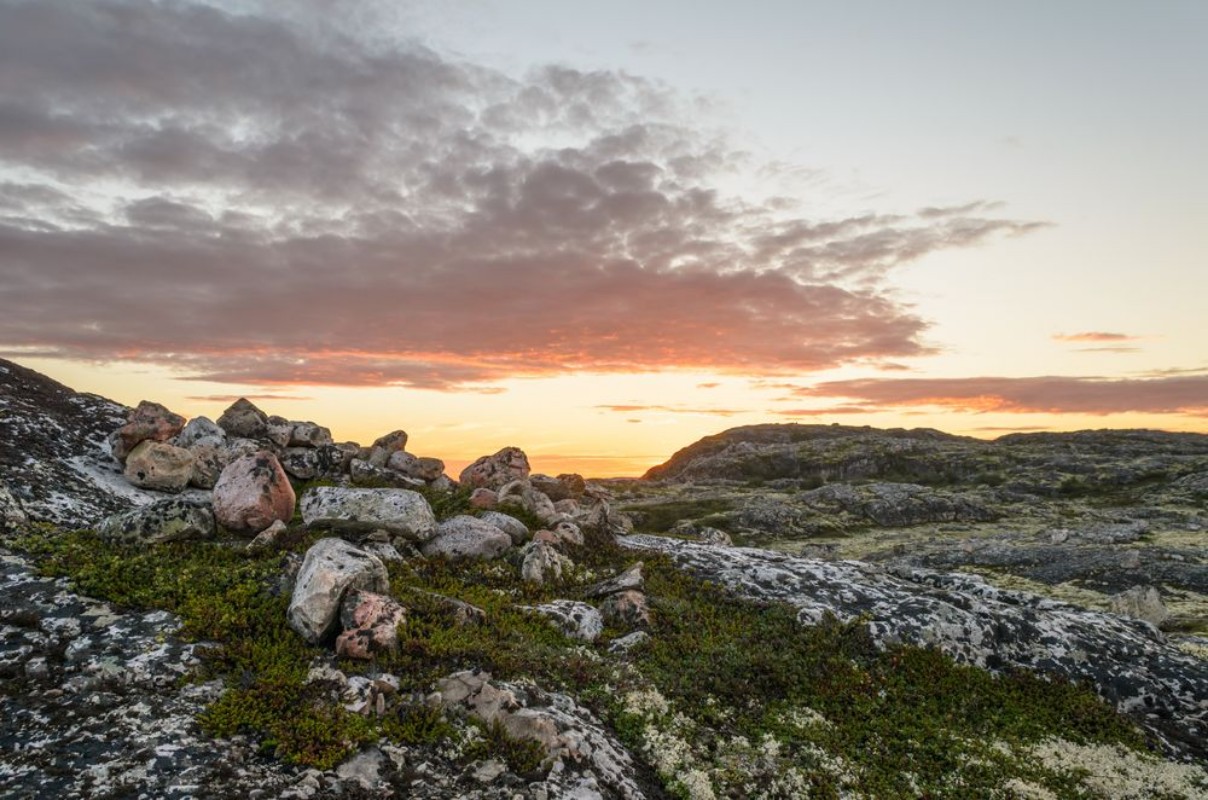 Afbeeldingen van Zonsondergang op de toendra