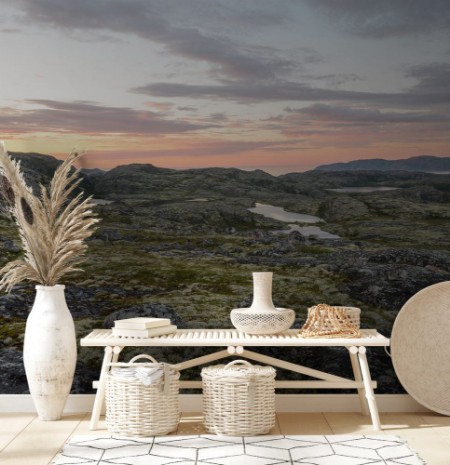 Afbeeldingen van Sunset on the tundra in the summer