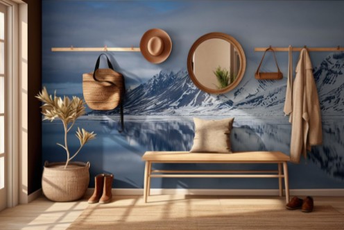 Afbeeldingen van Mountain reflection with snow