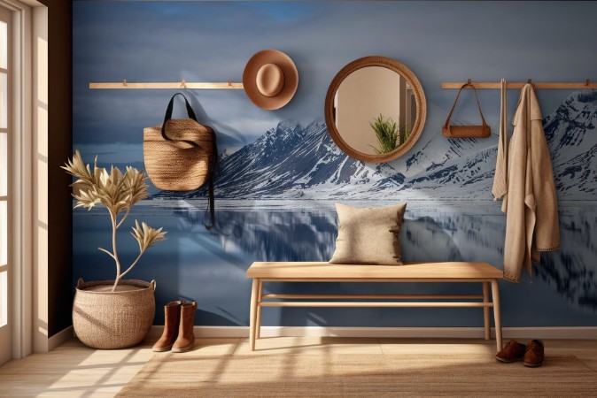 Afbeeldingen van Mountain reflection with snow