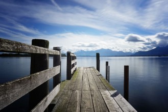 Afbeeldingen van Wooden jetty 248 lake chiemsee