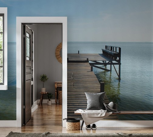 Picture of Wooden Bridge Pavilion in The Ocean