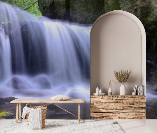 Bild på Wasserfall in der Ysperklamm mit Blatt im Herbst