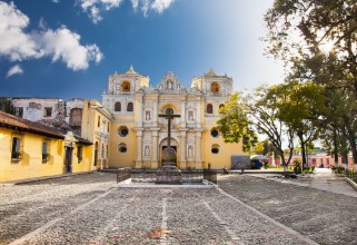 Picture of La Merced church in central of Antigua Guatemala
