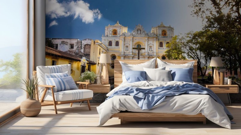 Afbeeldingen van La Merced church in central of Antigua Guatemala