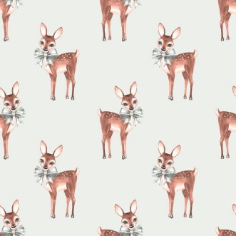 Picture of Pattern with Baby Deer Hand drawn cute fawn on paper background Seamless background 1