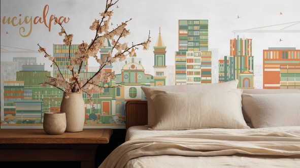 Picture of Abstract Tegucigalpa Skyline with Color Buildings