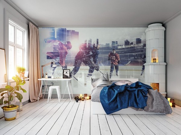 Afbeeldingen van Hockey players on ice     Mixed media