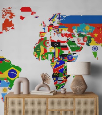 Afbeeldingen van World Flag Map isolated on white