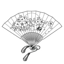 Pilt Fan with floral decoration