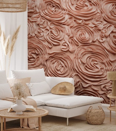 Picture of Background of  lace fabric beautifully decorated with flowers