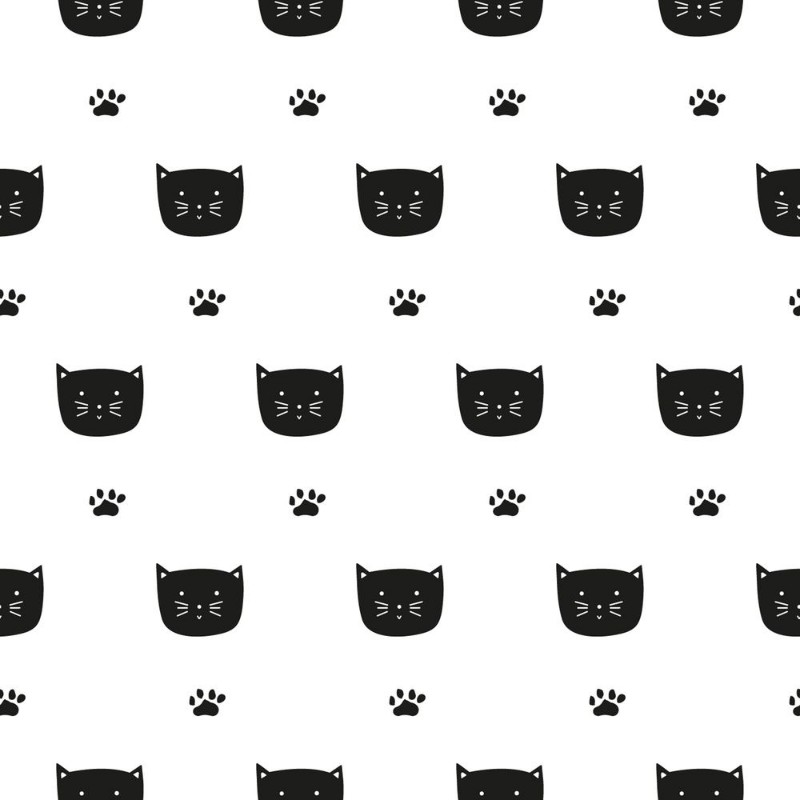 Picture of Hand drawn cats and paws