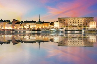 Image de Sunset view of The Royal Palace in Stockholm Sweden