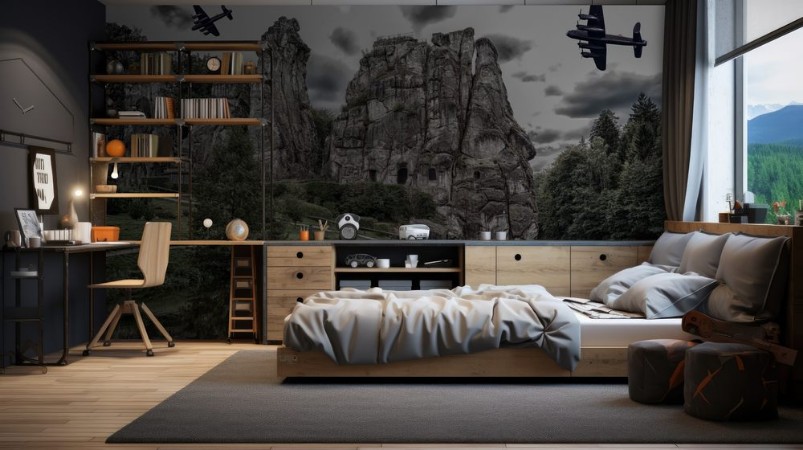 Picture of Zwei alte Kampfflugzeuge fliegen ber den  Externsteine