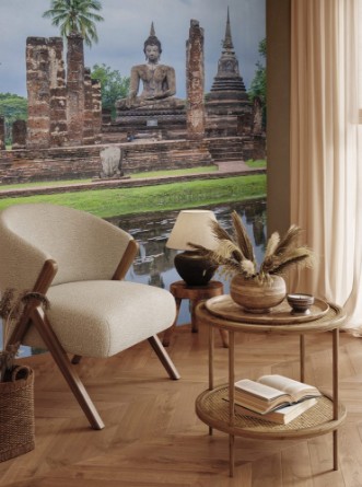 Afbeeldingen van Ruin ancient Buddhist temple Wat Mahathat Sukhothai landmark in Thailand