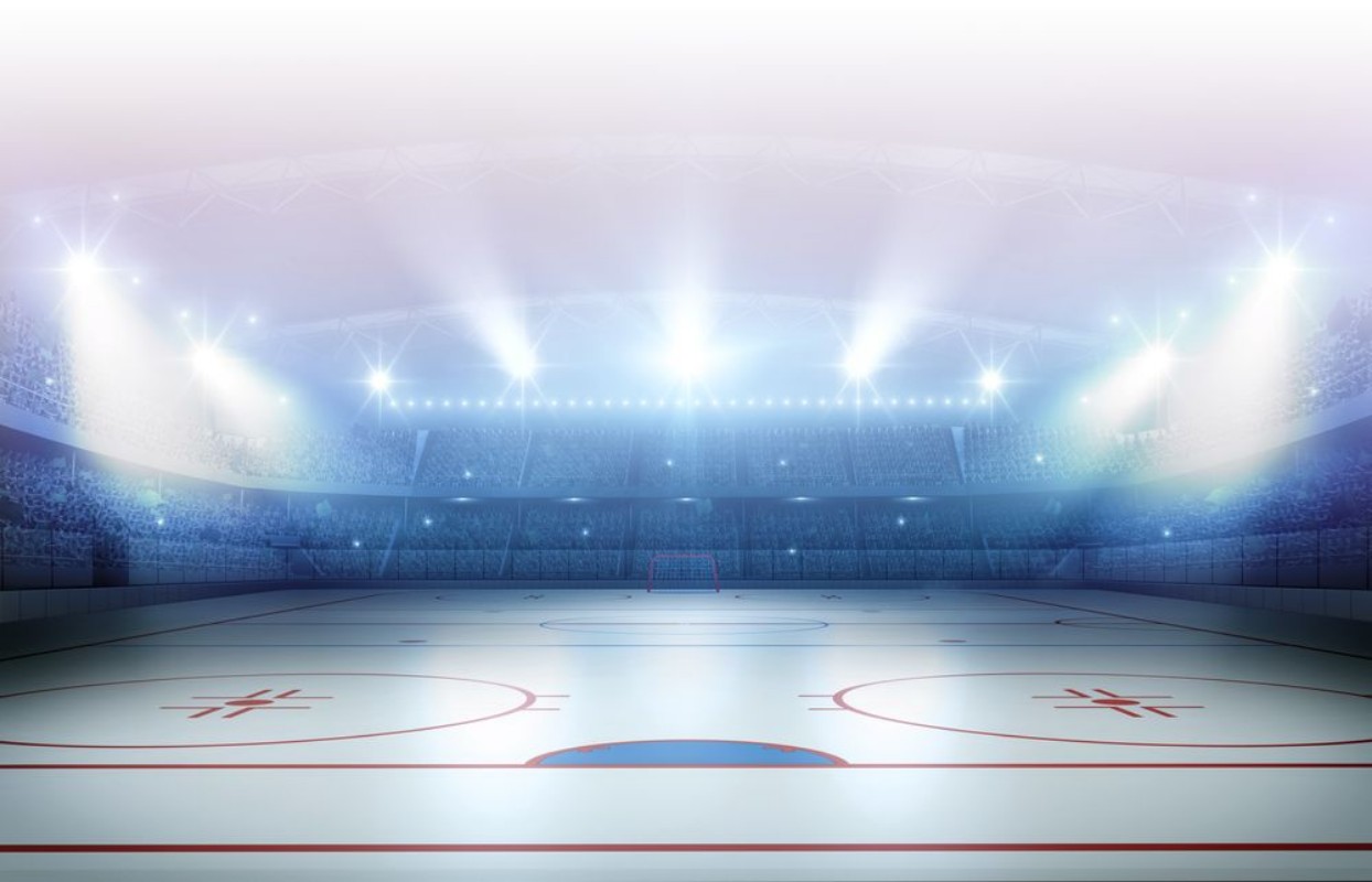 Afbeeldingen van Ice hockey stadium 3d rendering